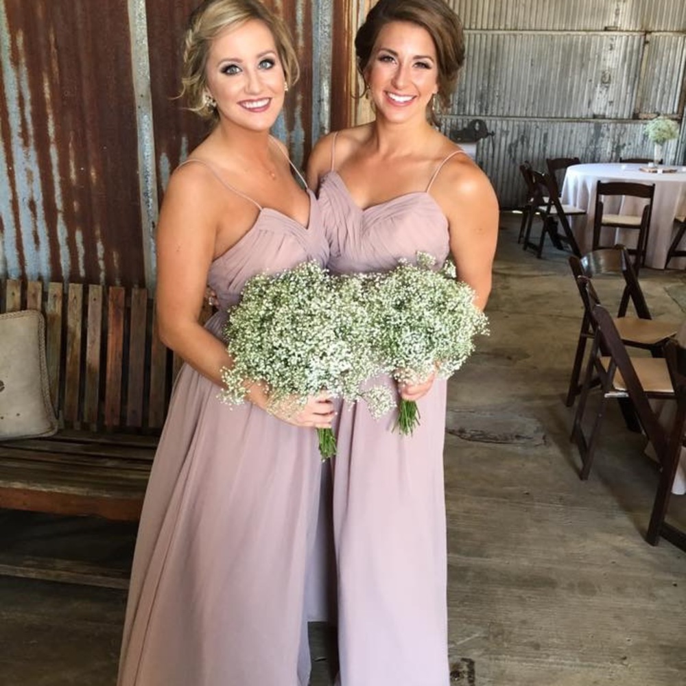 Maybe/taupe chiffon gown